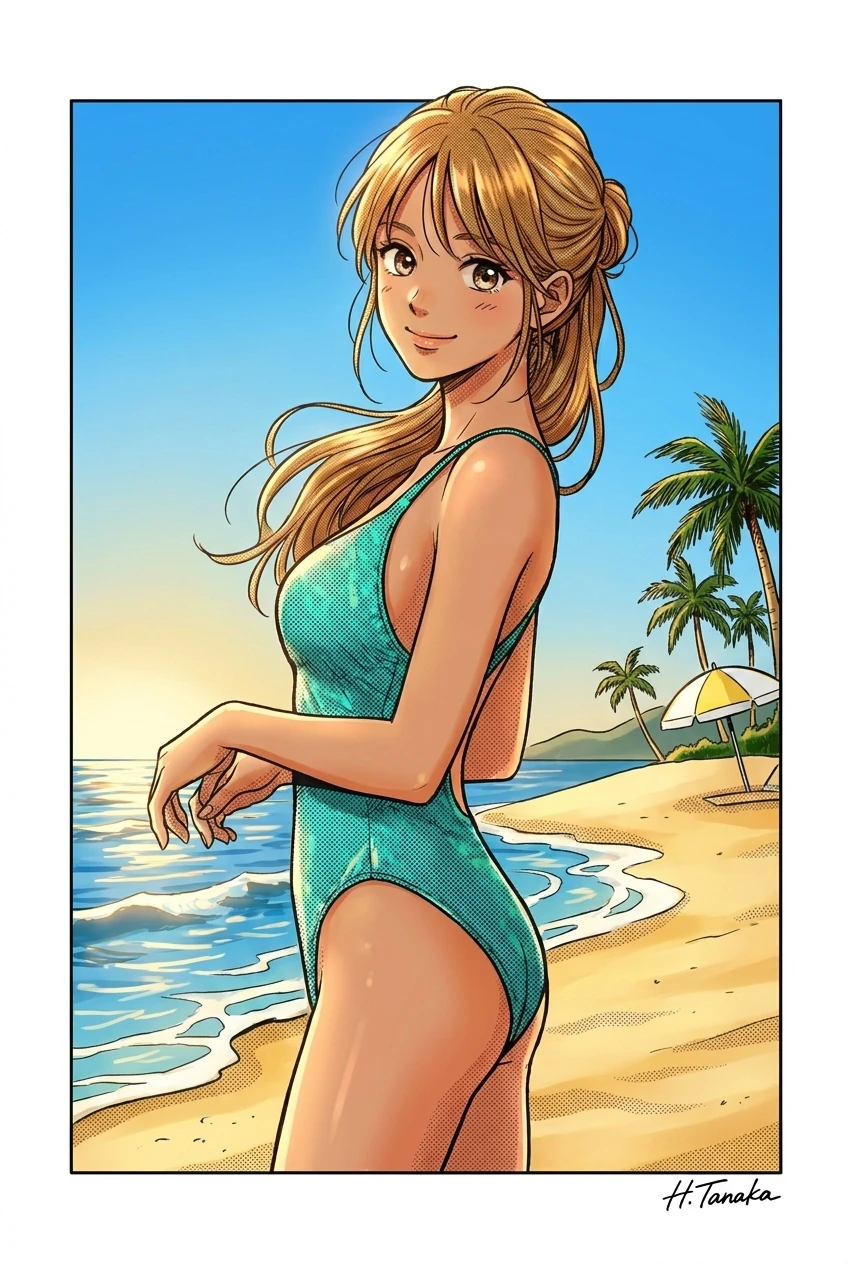 The same art colorized with AI
