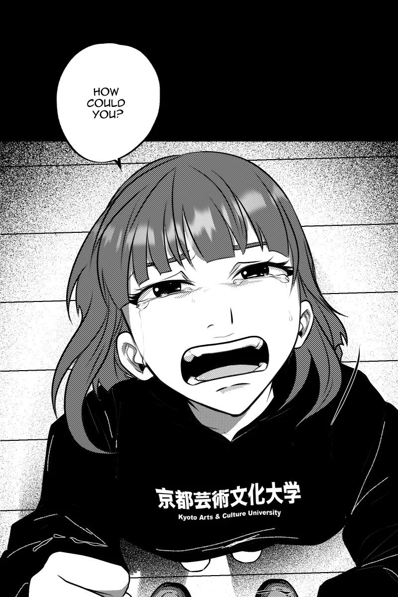 Black-and-white manga art before colorization