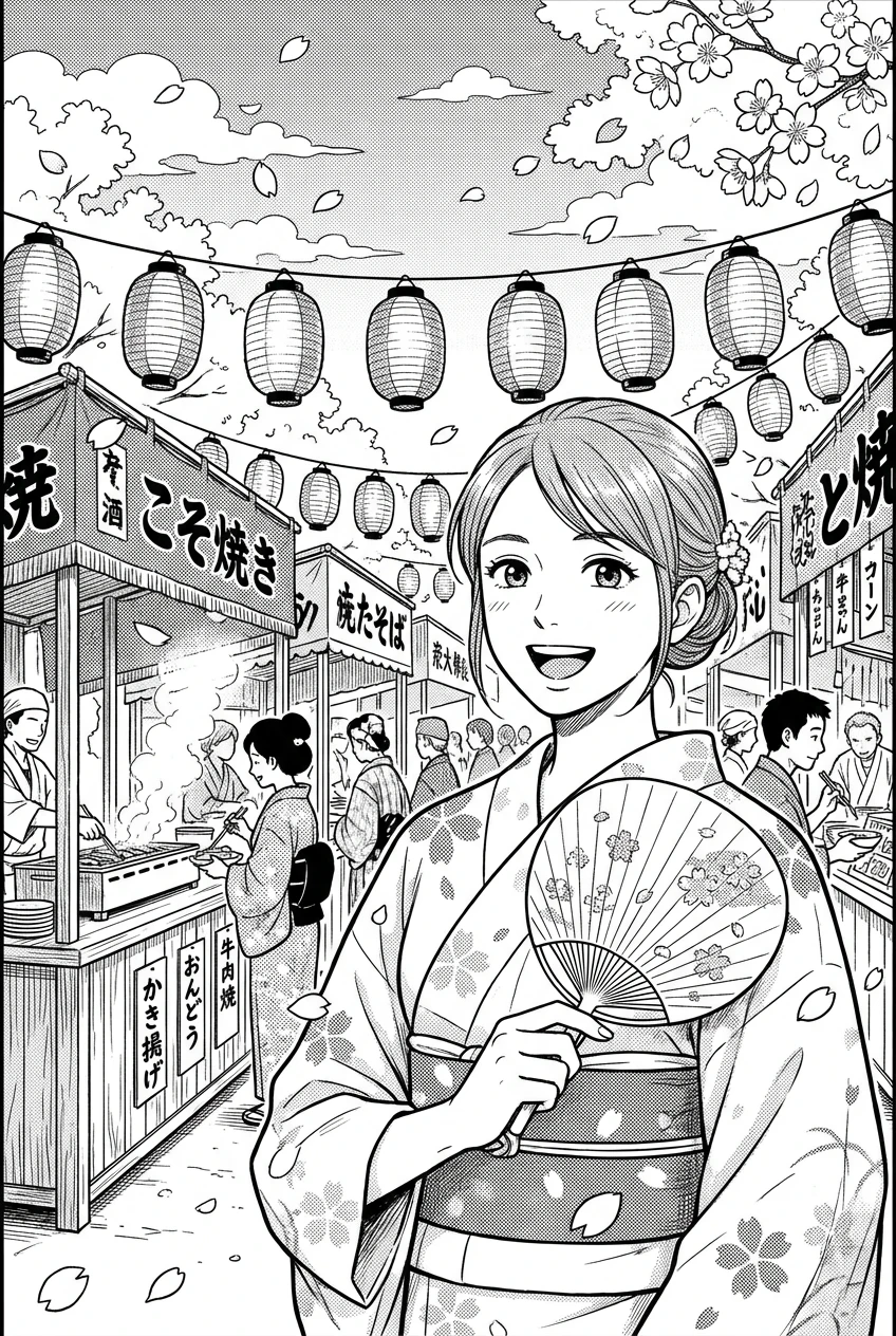 Black and white manga art before colorization
